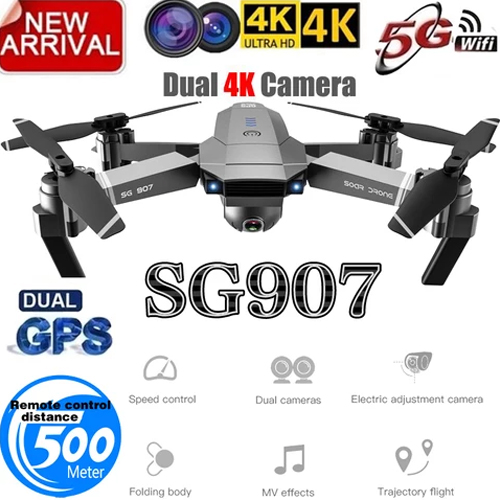 RC Drone with 50 Times Zoom WiFi FPV 4K Dual Camera Optical Flow Quadcopter Foldable Selfie Dron VS SG106 M70