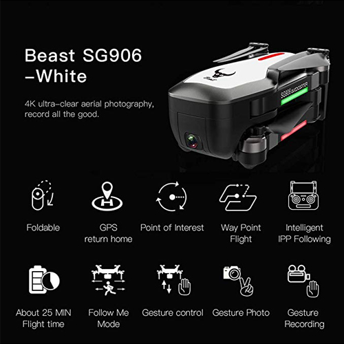 4K Drone Camera GPS 5G WiFi FPV with 4K Ultra Clear Camera Brushless Selfie Foldable GPS/Optical Flow Positioning Hover RC Drone Quadcopter RTF