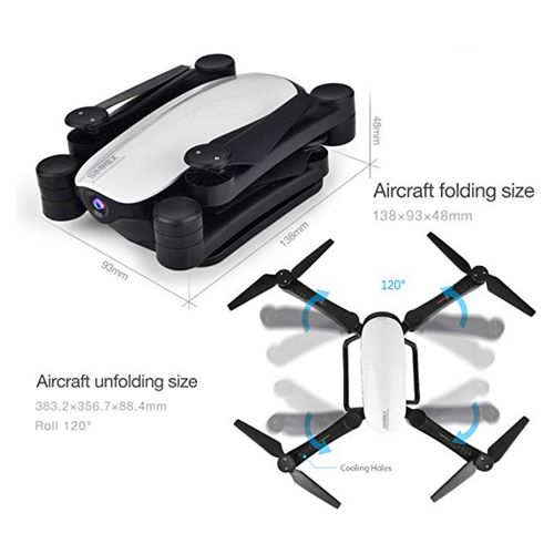 Drone Optical Flow Positioning RC Quadcopter with 1080P HD Camera, Altitude Hold Headless Mode, Foldable FPV Drones WiFi Live Video 3D Flips 6axis RTF