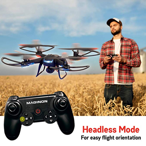 Quadcopter Drone with HD Camera (1280 x 720p) – 2.4ghz – 6 Gyro Flying with Altitude Hold Function, Headless Mode, and One Key Return Home